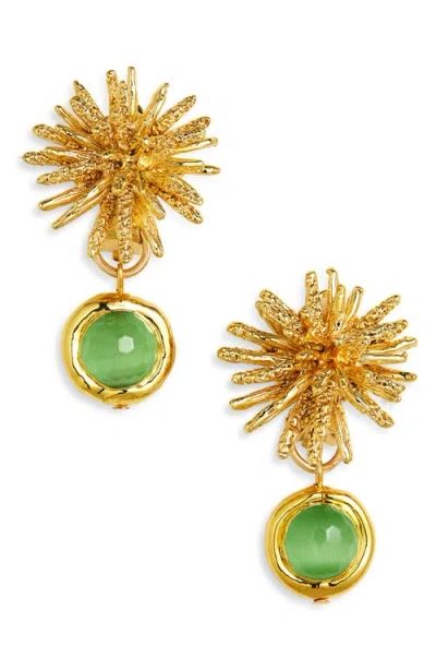 Karine Sultan Starburst Clip-on Drop Earrings In Gold