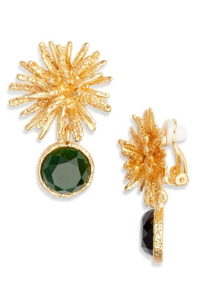 Karine Sultan Starburst Clip-on Drop Earrings In Yellow