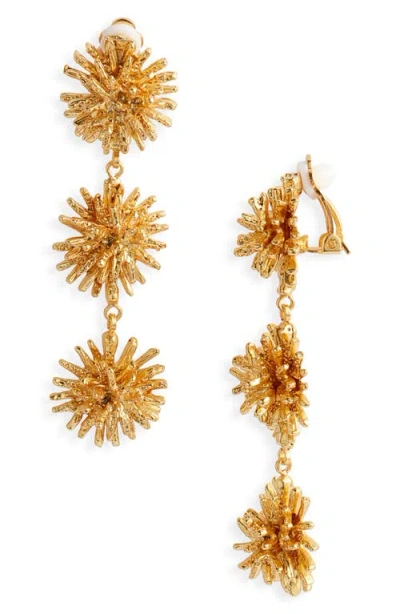 Karine Sultan Starburst Linear Drop Clip-on Earrings In Gold