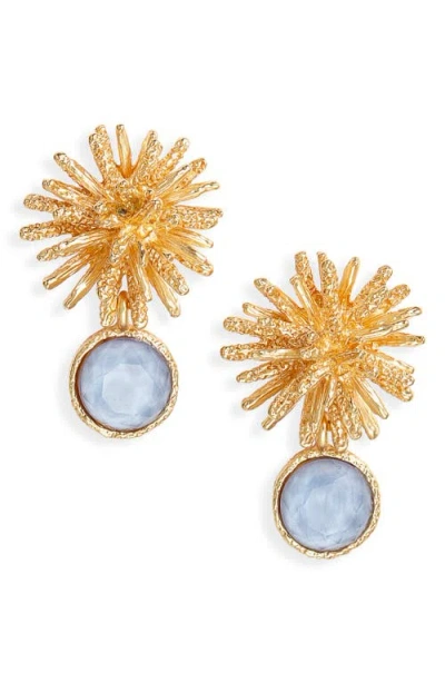 Karine Sultan Starburst X Drop Earrings In Brown