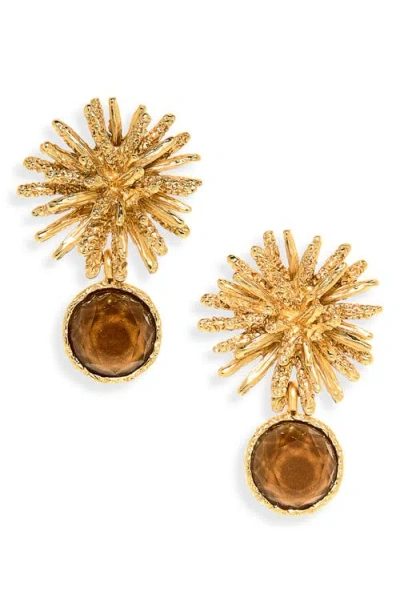 Karine Sultan Starburst X Drop Earrings In Green