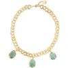 Karine Sultan Stone Dangle Necklace In Multi