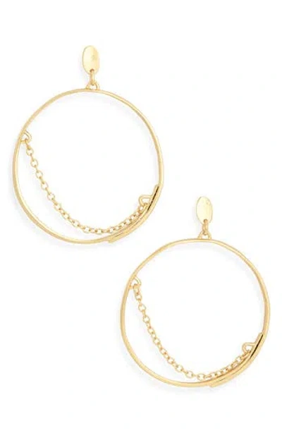 Karine Sultan Swing Chain Hoop Drop Earrings In Gold