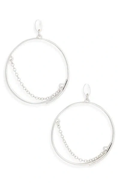 Karine Sultan Swing Chain Hoop Drop Earrings In Metallic