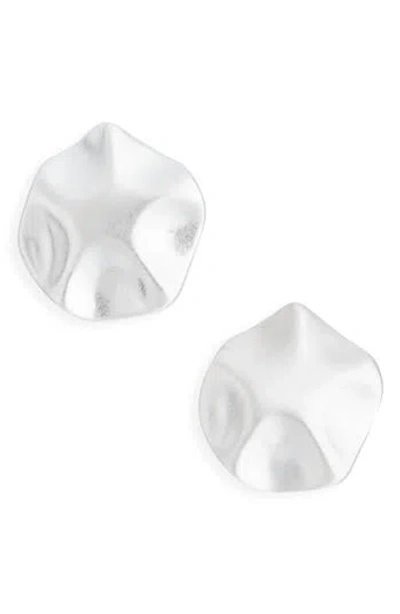 Karine Sultan Textured Circle Clip-on Earrings In Silver