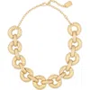 Karine Sultan Textured Link Collar Necklace In Gold