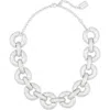 Karine Sultan Textured Link Collar Necklace In Silver