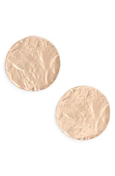 Karine Sultan Textured Medallion Stud Earrings In Gold