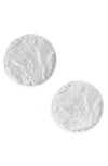 Karine Sultan Textured Medallion Stud Earrings In Silver