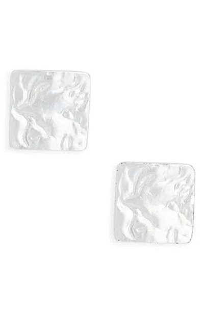 Karine Sultan Textured Square Stud Earrings In Metallic