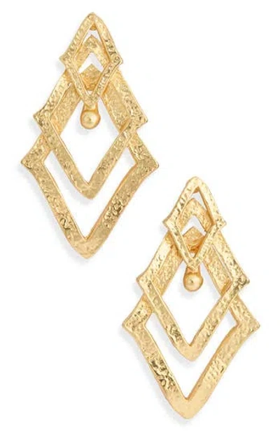 Karine Sultan Triangle Drop Earrings In Gold
