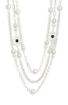 Karine Sultan Triple Row Chain Necklace In Metallic