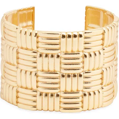 Karine Sultan Tufted Textured Cuff Bracelet In Gold