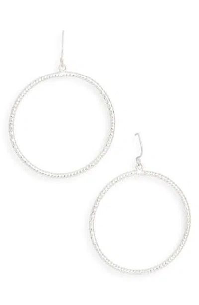 Karine Sultan Twisted Hoop Earrings In Silver