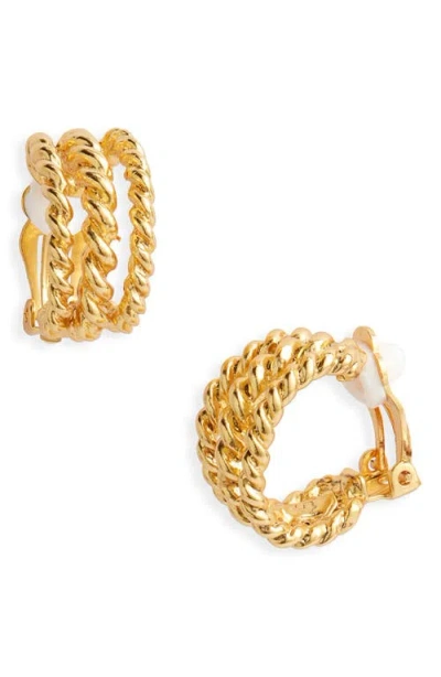 Karine Sultan Twisted Rope Hoop Earrings In Gold