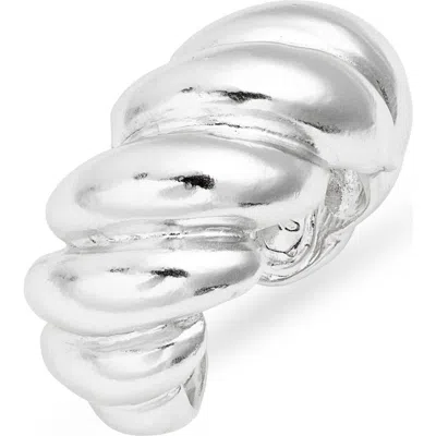 Karine Sultan Twisted Rope Ring In Silver