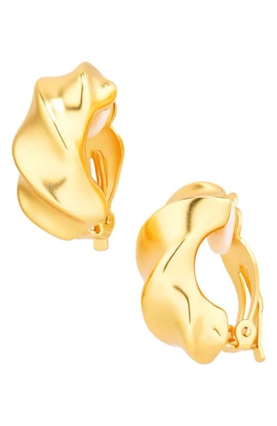 Karine Sultan Twisted Wave Clip-on Earrings In Gold