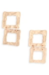 Karine Sultan Two Tier Square Drop Earrings In Gold