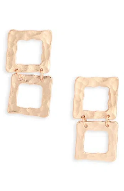 Karine Sultan Two Tier Square Drop Earrings In Gold
