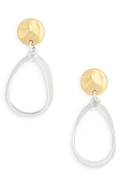 Karine Sultan Two-tone Teardrop Earrings In Metallic