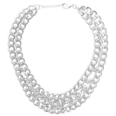 Karine Sultan Women's Statement Necklace In Matte Silver In Metallic