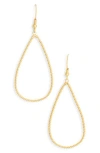 Karine Sultan Wrapped Open Teardrop Earrings In Gold