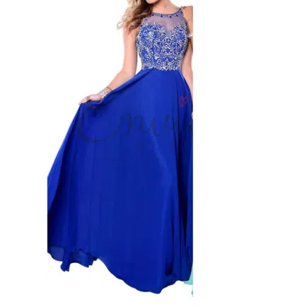 Karishma Creations Elegant Sleeveless Gown In Royal In Blue