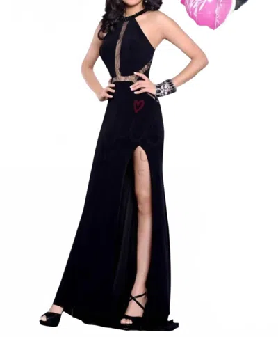 Karishma Creations Envious Couture Halter Neck Prom Dress In Black