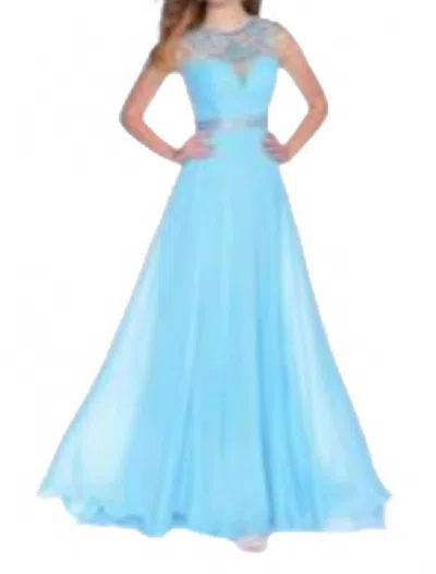 Karishma Creations Envious Couture Prom Dress In Turquoise In Blue