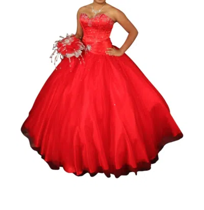 Karishma Creations Extravagant Sweetheart Ball Gown In Red