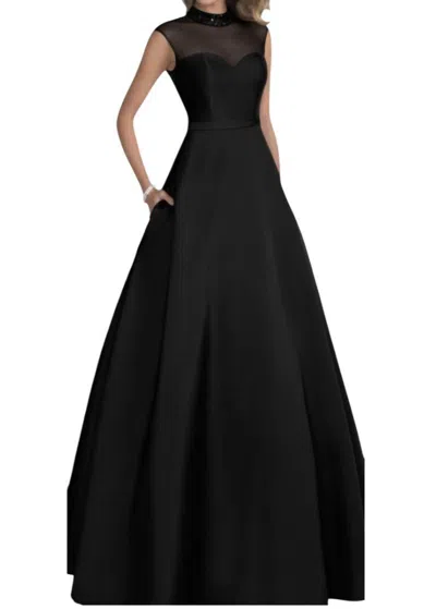 Karishma Creations Mock Neck Sleeveless Maxi Dress In Black