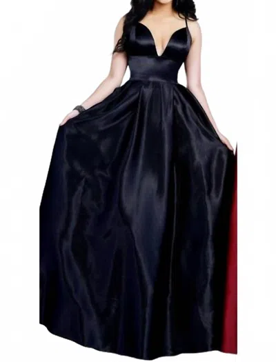 Karishma Creations Satin Prom Dress In Black