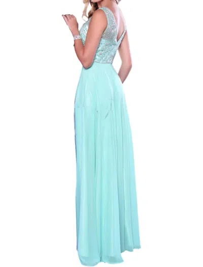 Karishma Creations Sleeveless Crew Neck Maxi Dress In Aqua In Blue