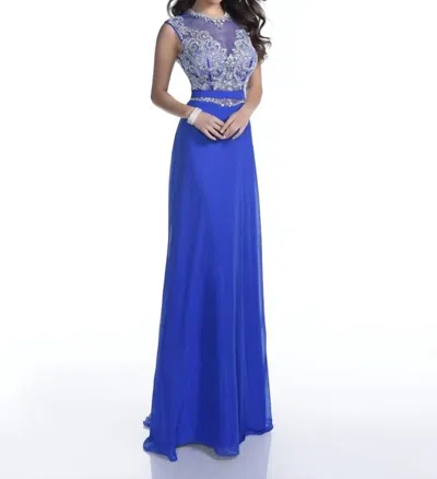 Karishma Creations Sleeveless Maxi Sheath Dress In Royal In Blue