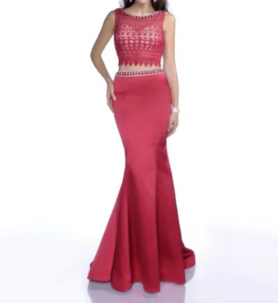 Karishma Creations Sleeveless Mermaid Maxi Dress In Red(plum)