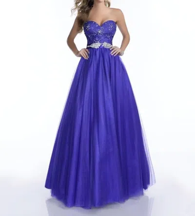 Karishma Creations Strapless Maxi Dress In Purple In Blue