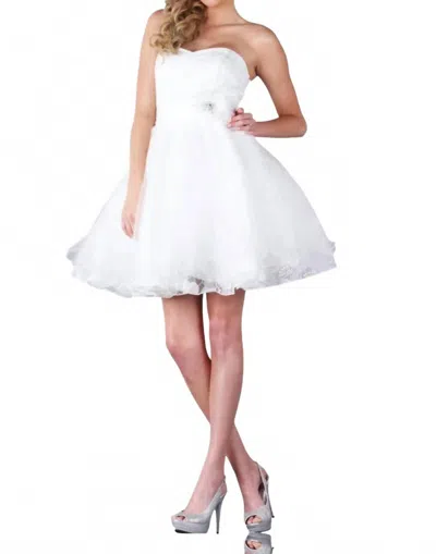 Karishma Creations Strapless Sweetheart Short Dress In White In Gray