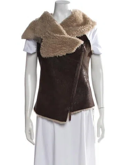 Pre-owned Karl Donoghue Lambskin Vest In Brown