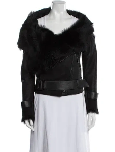 Pre-owned Karl Donoghue Leather Biker Jacket In Black