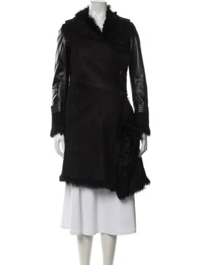 Pre-owned Karl Donoghue Leather Coat In Black