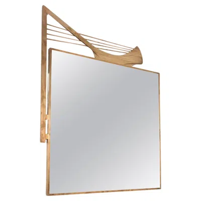 Pre-owned Karl Hagenauer Brass Frame Wall Mirror, Italy, 1955 In Gray