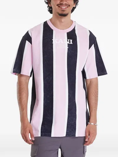 Karl Kani Acid-wash Vertical-stripe T-shirt In Multi