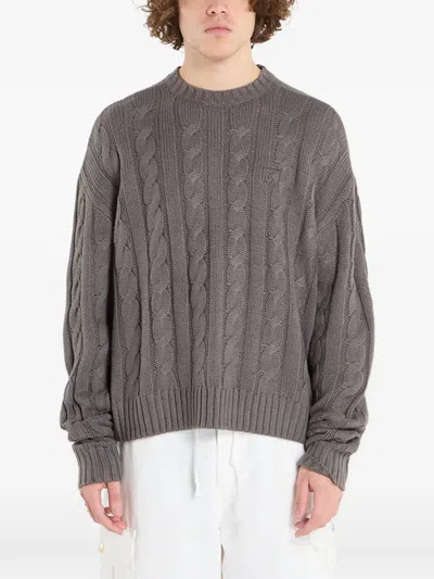 Karl Kani Cable-knit Sweater In Brown