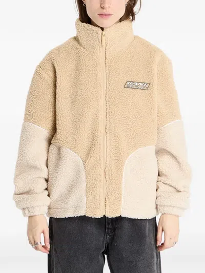 Karl Kani Teddy-jacke In Colour-block-optik In Nude
