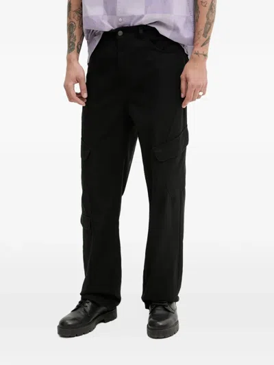 Karl Kani Logo-embroidered Cargo Pants In Black
