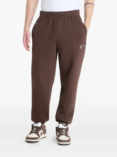 Karl Kani Logo-embroidered Elasticated Track Pants In Brown