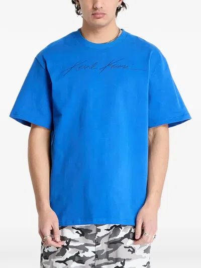 Karl Kani Logo-embroidered T-shirt In Blue