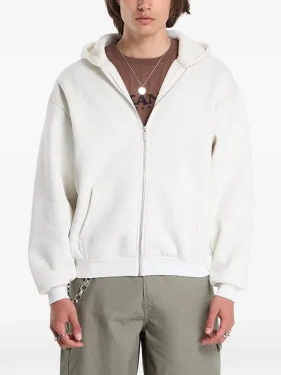 Karl Kani Logo-embroidered Zip-up Hoodie In White