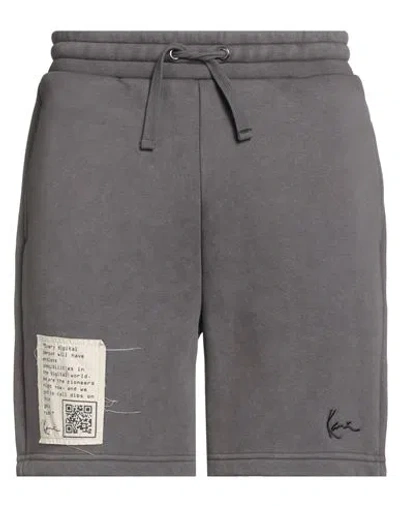 Karl Kani Man Shorts & Bermuda Shorts Charcoal Size Xl Cotton, Polyester In Gray