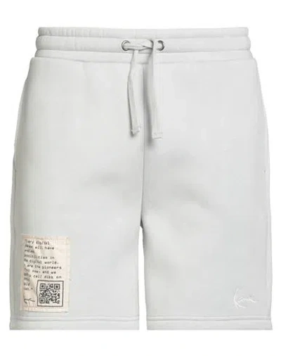 Karl Kani Man Shorts & Bermuda Shorts Light Grey Size Xl Cotton, Polyester In White